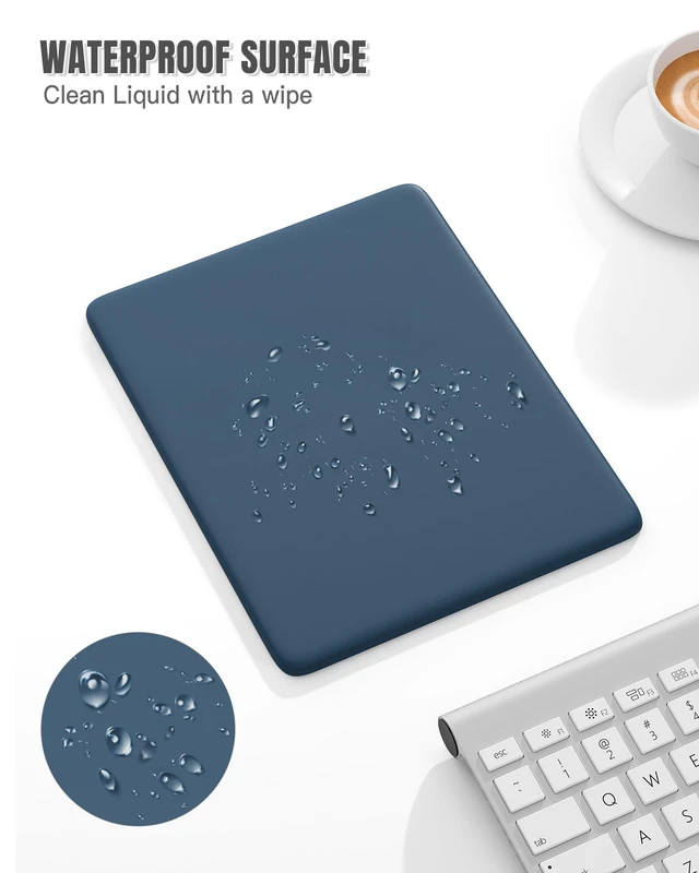 Alt view image 6 of 7 - Auhoahsil Small Mouse Pad, 7.1 x 8.7 x 0.2 in Thick Computer Mousepad with Anti-Slip Silicone Base, Portable & Washable Mini Desk Mats, Cute Mouse Mat for for Laptop Wireless Travel Gaming, Navy Blue