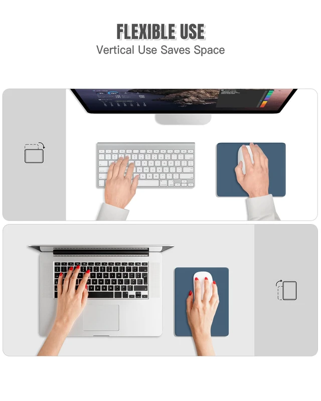 Alt view image 7 of 7 - Auhoahsil Small Mouse Pad, 7.1 x 8.7 x 0.2 in Thick Computer Mousepad with Anti-Slip Silicone Base, Portable & Washable Mini Desk Mats, Cute Mouse Mat for for Laptop Wireless Travel Gaming, Navy Blue