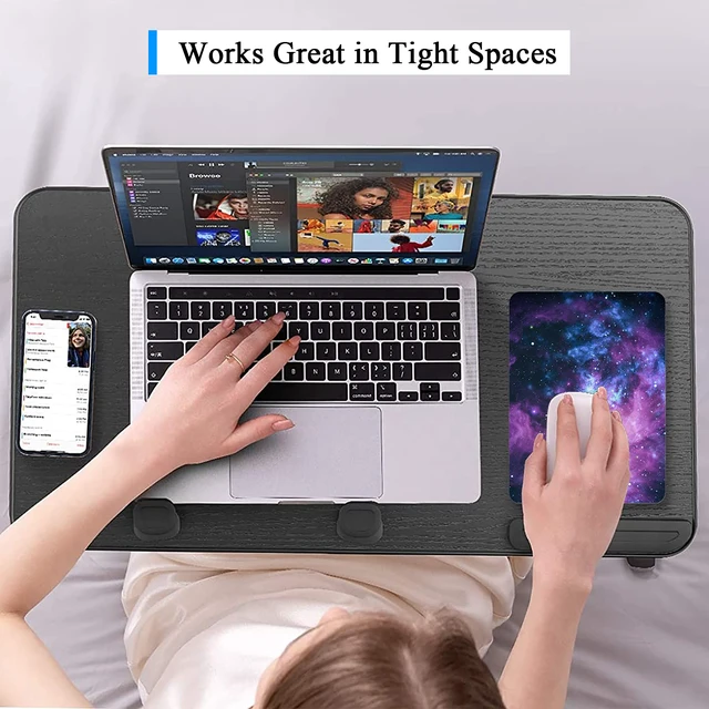 Alt view image 4 of 7 - Atufseat Small Mouse Pad, Mini Mouse Pad 6" x 8", Thick Rubber Waterproof Mouse Mat, Cute Mousepad for Women Men Kids Wireless Mouse Mini Laptops Keyboard Tray Home Office Travel, Blue Purple Galaxy
