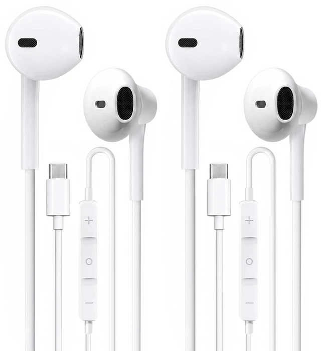 Main image of USB C Headphones 2 PackUSB Type C Earbuds HiFi Stereo USB C Wired Earphones with Microphone Volume Control Compatible with Samsung Galaxy S23 S22 S21 Google Pixel 6 5 4XL/iPad Pro