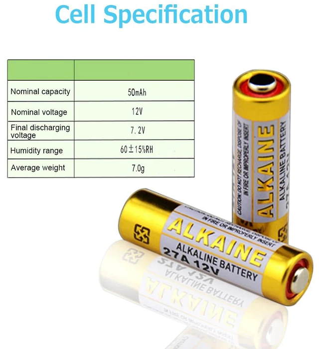 Alt view image 2 of 7 - LiCB A27 27A 12V Alkaline Battery (5-Pack)