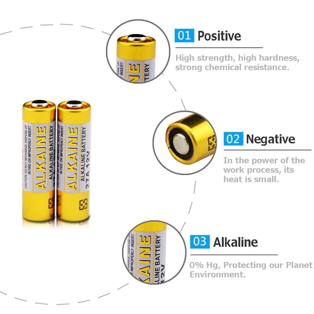 Alt view image 5 of 7 - LiCB A27 27A 12V Alkaline Battery (5-Pack)