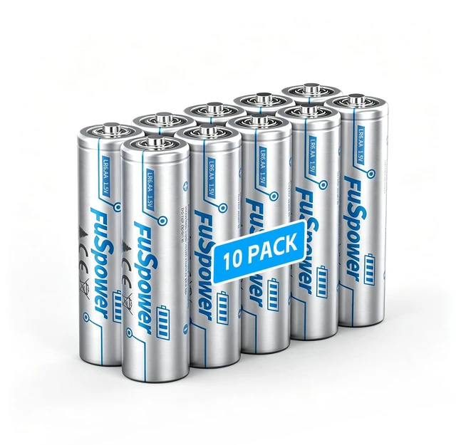 Main image of Fuspower Alkaline AA Batteries 1.5V: Ultra Long Lasting Double A Batteries 10 Pack - Power for Remote Control Mice Keyboard - 10 Years Shelf Life for Emergency Preparedness