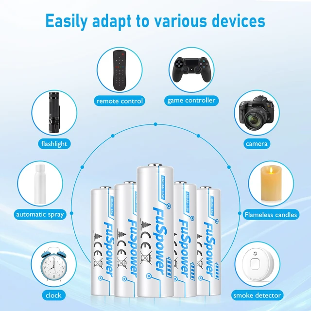 Alt view image 4 of 7 - Fuspower Alkaline AA Batteries 1.5V: Ultra Long Lasting Double A Batteries 10 Pack - Power for Remote Control Mice Keyboard - 10 Years Shelf Life for Emergency Preparedness