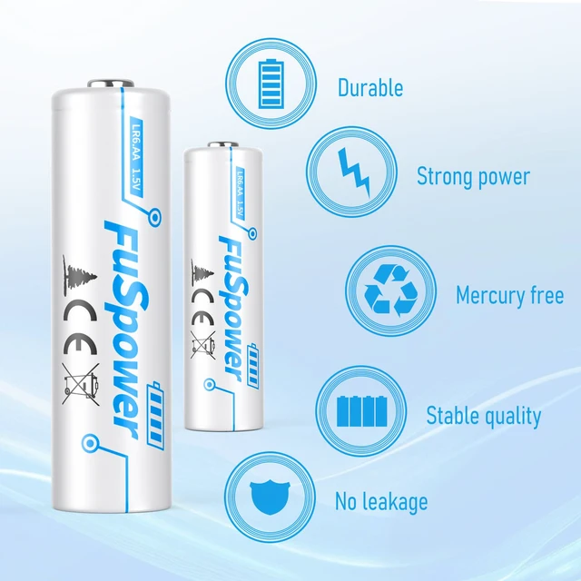 Alt view image 5 of 7 - Fuspower Alkaline AA Batteries 1.5V: Ultra Long Lasting Double A Batteries 10 Pack - Power for Remote Control Mice Keyboard - 10 Years Shelf Life for Emergency Preparedness