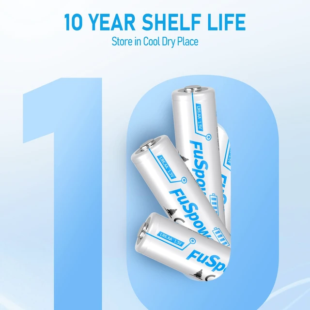 Alt view image 7 of 7 - Fuspower Alkaline AA Batteries 1.5V: Ultra Long Lasting Double A Batteries 10 Pack - Power for Remote Control Mice Keyboard - 10 Years Shelf Life for Emergency Preparedness