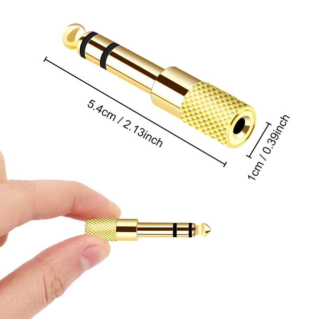 Alt view image 2 of 6 - Valefod [Updated Version 5-Pack Stereo Audio Adapter 6.35mm (1/4 inch) Male to 3.5mm (1/8 inch) Female Headphone Jack