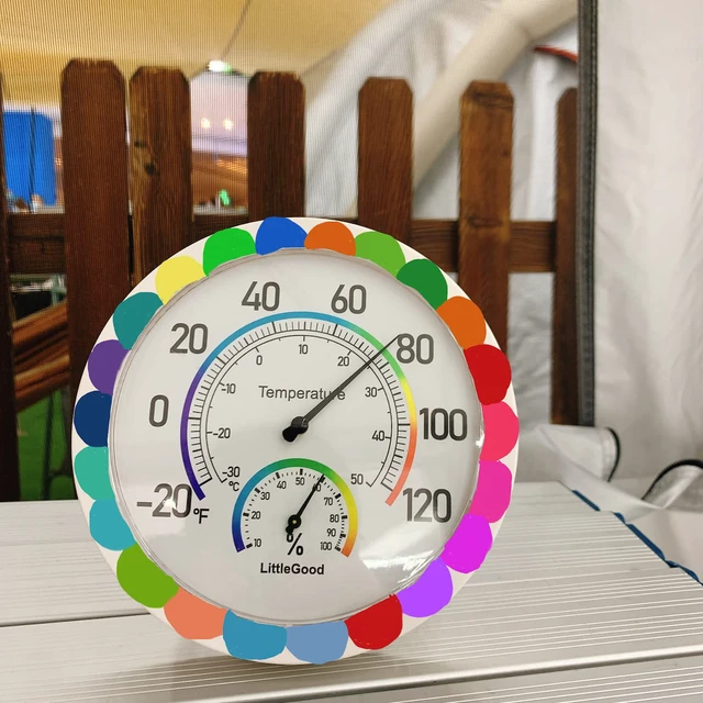 Alt view image 3 of 7 - 6" Thermometer Indoor with Humidity Gauge - Wall Thermometer/Hygrometer for Home Decorative, Updated Analog Dial Temperature Humidity Monitor for Room Temp