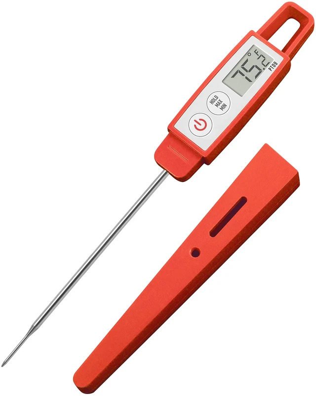 Main image of Lavatools PT09 Super-Quick Commercial Grade Digital Thermometer for Cooking, Meat, Candy, Candle, Liquid, Oil, 4.5" Compact Probe, Splash Proof, °C/°F Toggle, Hold Function - Sambal