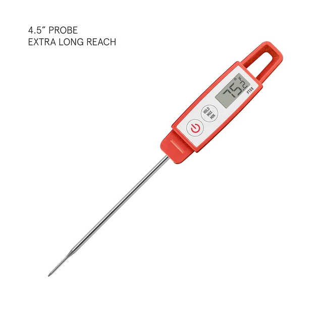 Alt view image 2 of 6 - Lavatools PT09 Super-Quick Commercial Grade Digital Thermometer for Cooking, Meat, Candy, Candle, Liquid, Oil, 4.5" Compact Probe, Splash Proof, °C/°F Toggle, Hold Function - Sambal