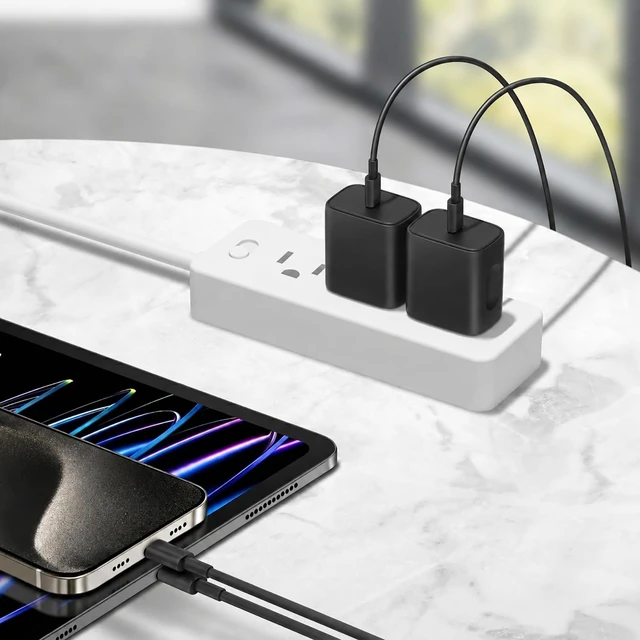 Alt view image 7 of 7 - iPhone 17 16 15 Charger Fast Charging 10FT - 20W USB C Charger Block | with 10FT Type C to C Cable Compatible with iPhone 17/17 Pro/17 Pro Max/Air/16/16e/15, iPad Pro, iPad Air (Black)