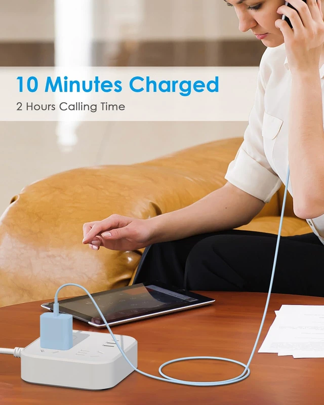 Alt view image 4 of 7 - AISNI Fast Charger for iPhone 14 13 with 10 Ft iPhone Charger Cable | 2 Pack 20W PD USB C Charger Block Long Fast Chargers Compatible with iPhone 14 Plus/14/13/12/11 Pro Max-Blue
