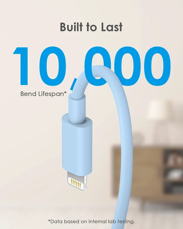 Alt view image 5 of 7 - AISNI Fast Charger for iPhone 14 13 with 10 Ft iPhone Charger Cable | 2 Pack 20W PD USB C Charger Block Long Fast Chargers Compatible with iPhone 14 Plus/14/13/12/11 Pro Max-Blue