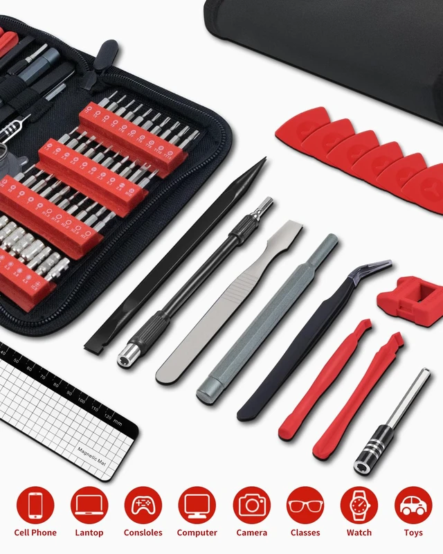 Alt view image 2 of 7 - Electronics Small Screwdriver Set: 57 PCS Mini Precision Repair Tool Kit | Magnetic CR-V Steel Bits, 360° Rotation Top, Magnetic Mat, Storage Case - PC, Laptop, Phone, Switch, PS4 and Tablet Repair