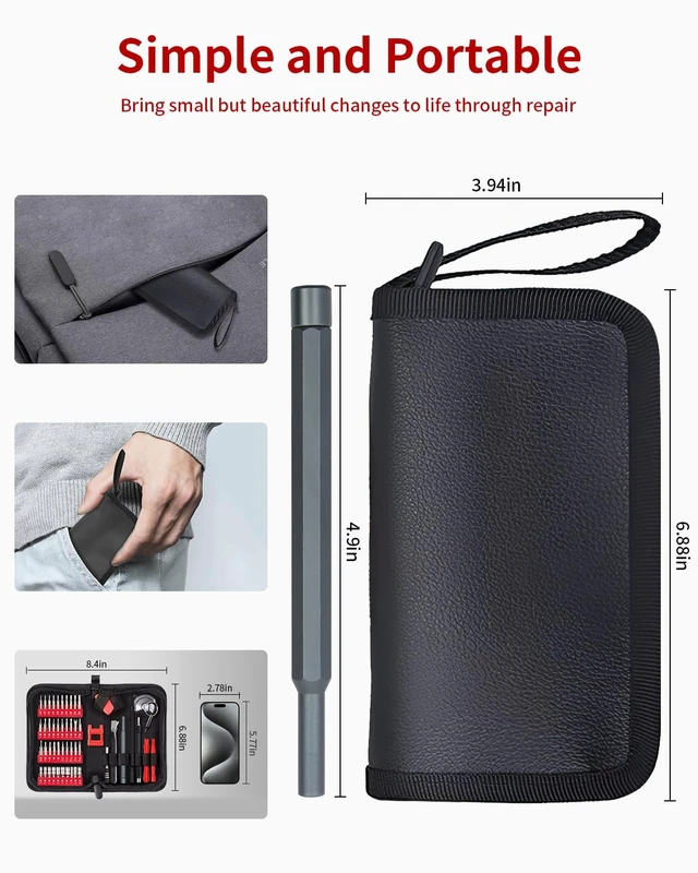 Alt view image 7 of 7 - Electronics Small Screwdriver Set: 57 PCS Mini Precision Repair Tool Kit | Magnetic CR-V Steel Bits, 360° Rotation Top, Magnetic Mat, Storage Case - PC, Laptop, Phone, Switch, PS4 and Tablet Repair