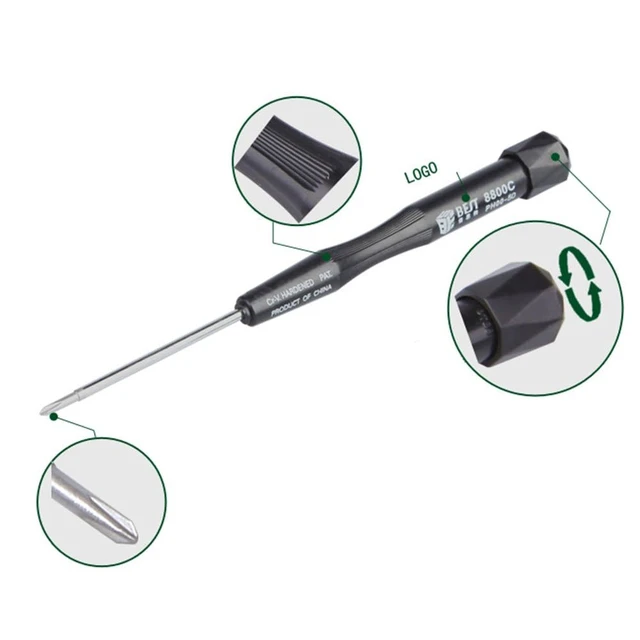 Alt view image 3 of 7 - Set of 3 Phillips Screwdrivers PH0 PH00 PH000 with Antislip Plastic Handle - Great for iPhone Mobile Phone Laptop PC