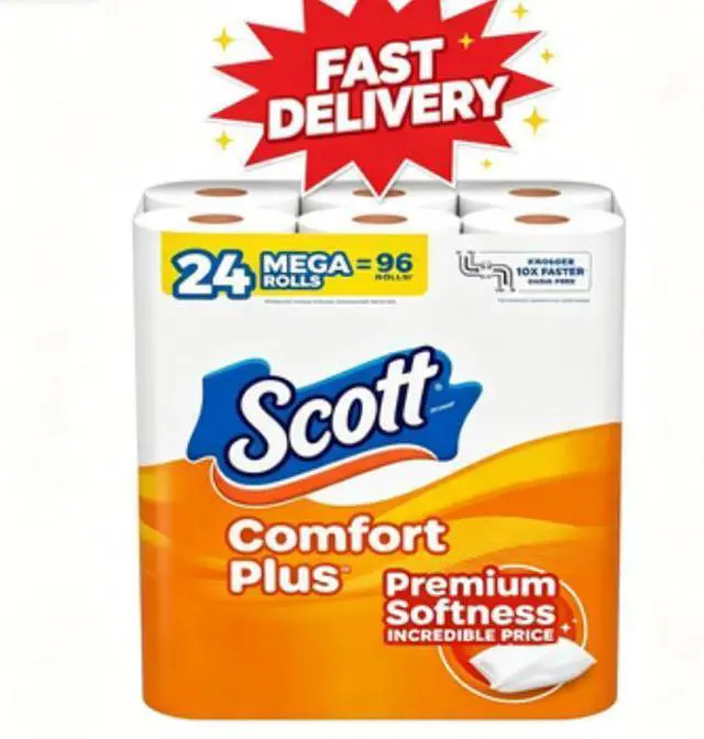 Main image of Scott ComfortPlus Toilet Paper, 24 Mega Rolls