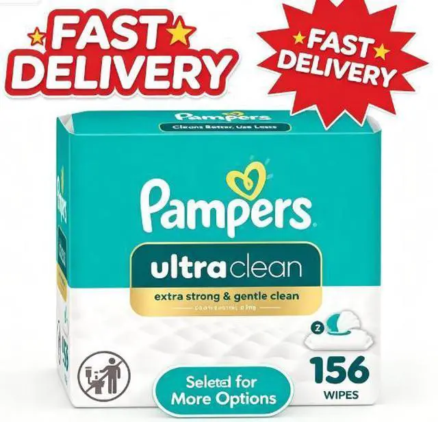 Main image of Pampers Ultra Clean Wipes, 2-Pack 156 Wipes (Select for More Options)