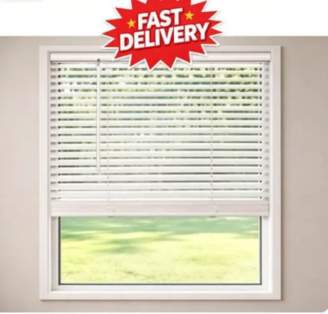 Main image of Mainstays 1" Cordless Vinyl Light Filtering Mini Blinds, White, 27" W x 64" L