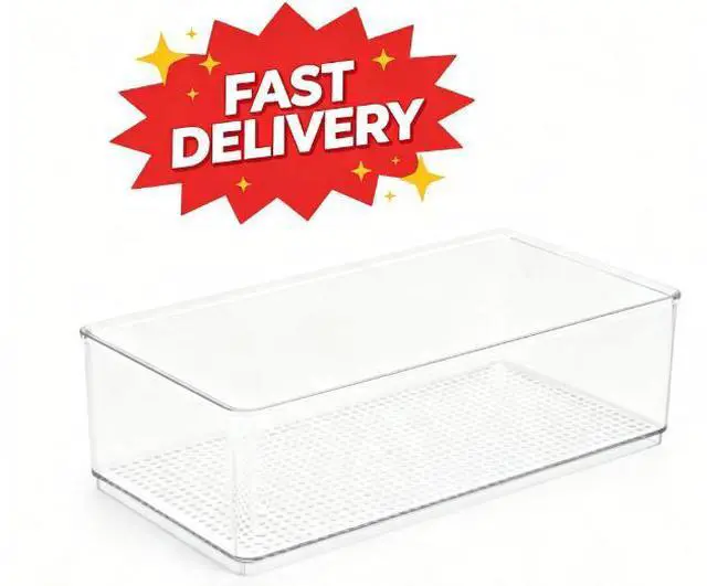 Main image of Mainstays Large Clear Plastic Organizer Bin for Bathroom