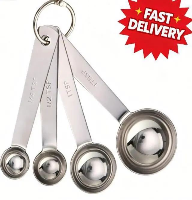 Main image of Mainstays Kitchen Stainless Steel 4-Piece Nesting Measuring Spoons Set, Stainless Steel Finish