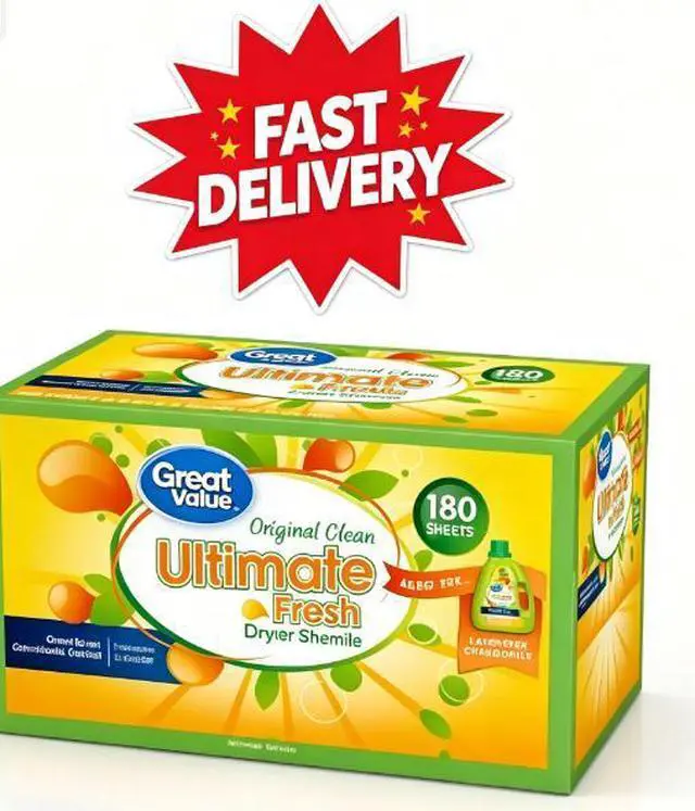 Main image of Great Value Ultimate Fresh Dryer Sheets, Original Clean, 180 Count, Compare to Gain®