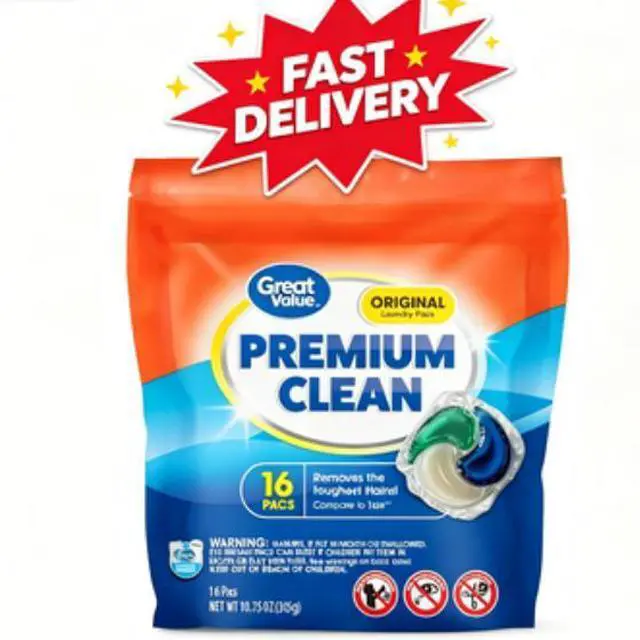 Main image of Great Value Premium Clean Laundry Pacs Original Scent, 16 Count