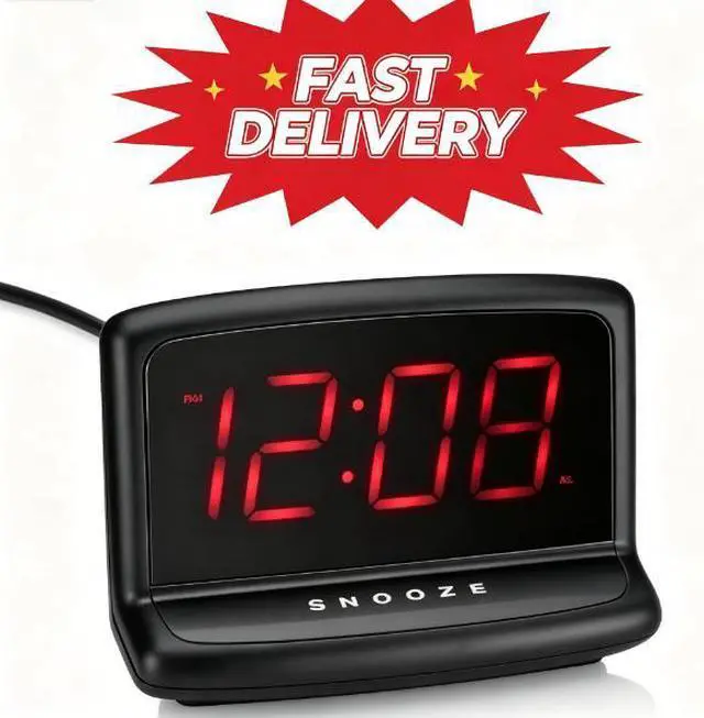 Main image of Mainstays Black Electric Digital Deep Sleep Alarm Clock with Large 1.4 LED Display (Model# 71035MS)