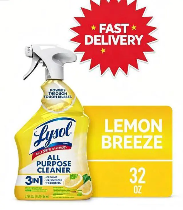 Main image of Lysol® All Purpose Cleaner Sanitizing and Disinfecting Spray Lemon Breeze Scent, 32 oz, Bottle