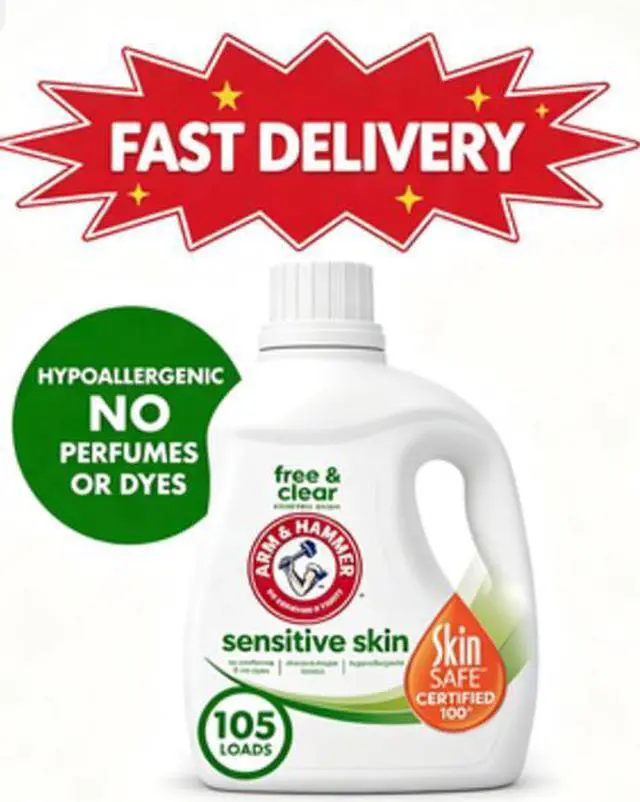 Main image of ARM & HAMMER Sensitive Skin Free & Clear Liquid Laundry Detergent Soap, 105 fl oz, 105 Loads