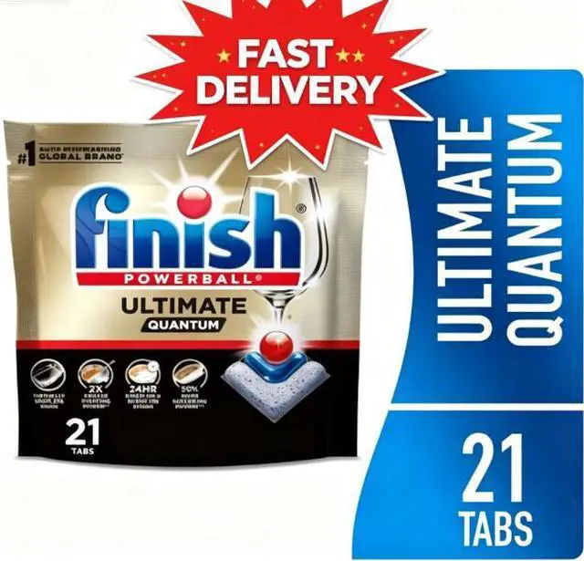Main image of Finish Ultimate Quantum Dishwasher Pods, 50% More Cleaning Power, 21 Tabs