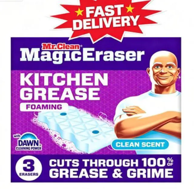 Main image of Mr. Clean Magic Eraser Sponge, Kitchen Grease, Clean Scent, 3 Count
