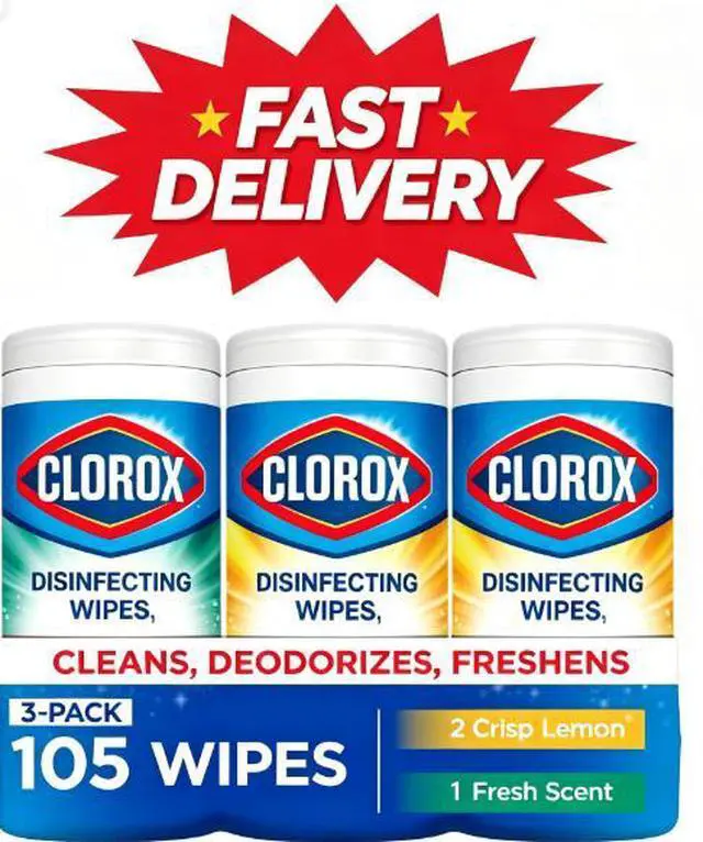 Main image of Clorox Disinfecting Cleaning Wipes Variety Pack, Bleach Free, Fresh Scent and Crisp Lemon, 35 Count Each, Pack of 3