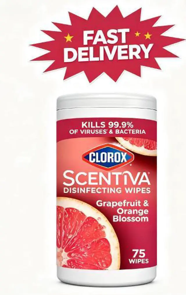 Main image of Clorox Scentiva Bleach-Free Cleaning Wipes, Grapefruit & Orange Blossom, 75 Count