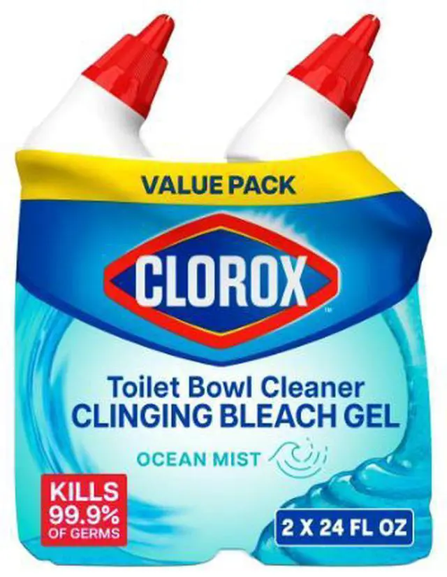 Main image of Clorox Toilet Bowl Cleaner Clinging Bleach Gel, Ocean Mist, 24 fl oz, 2 Pack