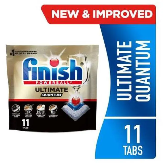 Main image of Finish Ultimate Quantum Dishwasher Pods, Dishwasher Detergent Dish Soap, 50% More Cleaning Power, 11 Count