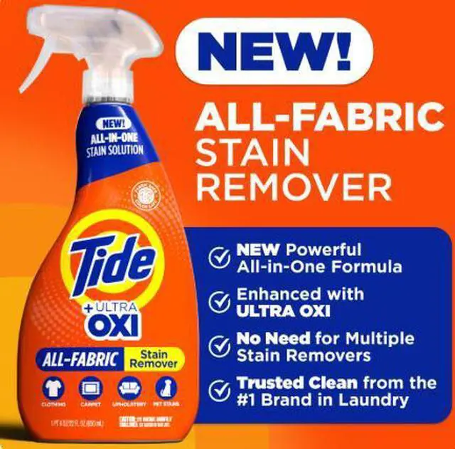 Main image of Tide +Ultra Oxi All-Fabric Laundry Stain Remover Spray, 22 fl oz