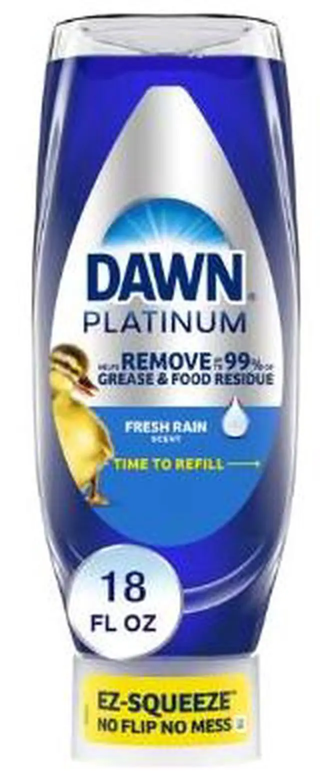 Main image of Dawn Platinum EZ-Squeeze Dish Soap Liquid, Dishwashing Liquid, Grease Removal, Fresh Rain, 18oz