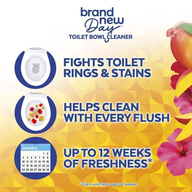 Alt view image 5 of 6 - Lysol® Brand New Day Automatic Toilet Bowl Click Gel Cleaner, Mango & Hibiscus, 6 Count