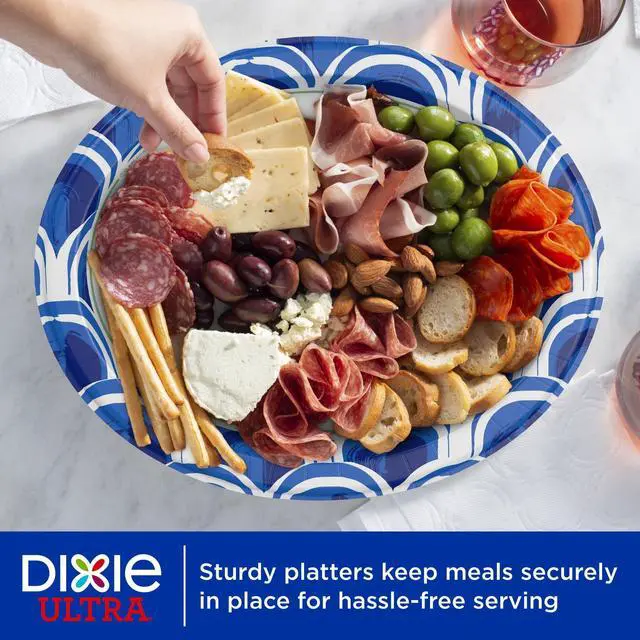 Alt view image 2 of 7 - Dixie Ultra Platter Disposable Paper Plates, 12.5"x10", Multi-Color, 25 Count