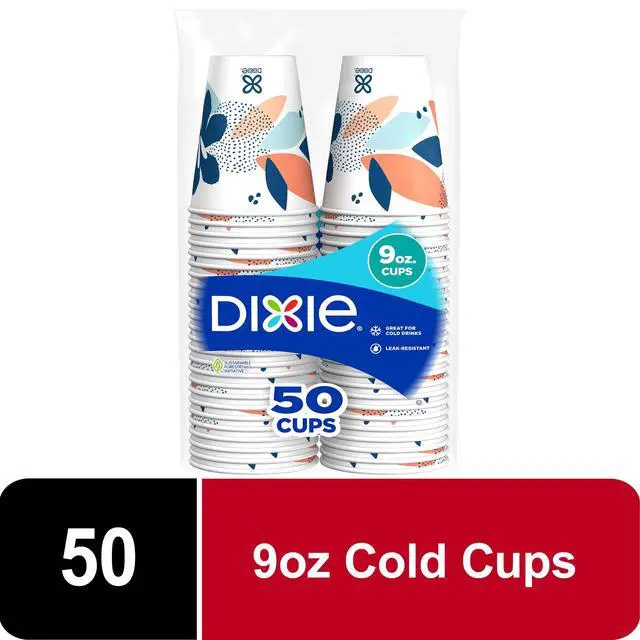 Alt view image 4 of 7 - Dixie Disposable Paper Cups, 9 oz, Multi-Color, 50 count
