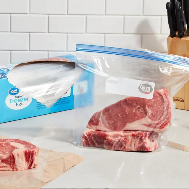 Main image of Great Value Freezer Guard Double Zipper Gallon Freezer Bag, 80 Count