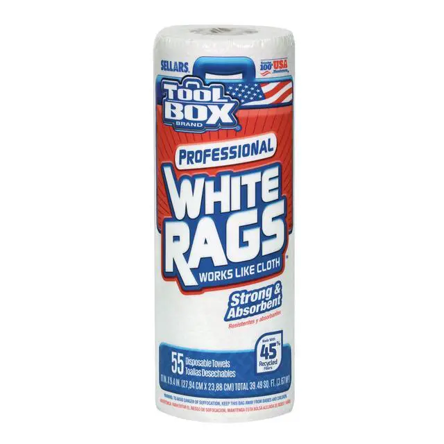 Alt view image 3 of 6 - ToolBox® Professional White Rags: Multi-Surface Cleaning Disposable Towel, 1 Roll (55 Sheets/Roll)