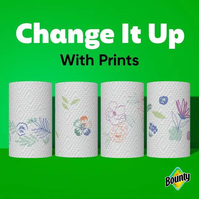 Alt view image 7 of 7 - Bounty Paper Towels Select-A-Size Print, 2 Triple Rolls, 123 Sheets per Roll