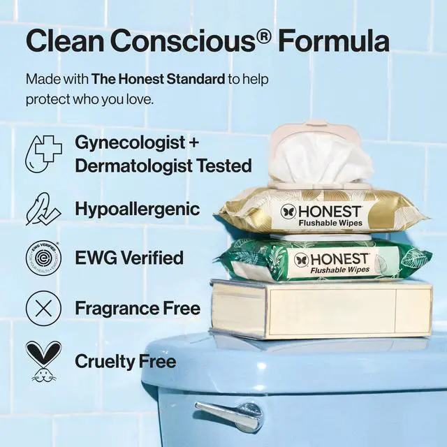 Alt view image 5 of 6 - The Honest Company Flushable Wipes, Plant-Based, 126 Count, Gilded Wings