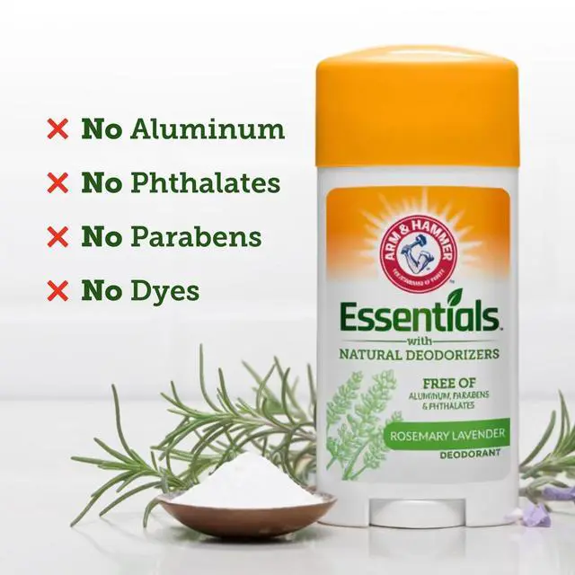 Alt view image 3 of 6 - ARM & HAMMER Essentials Deodorant, Fresh Rosemary Lavender, with Natural Deodorizers, 2.5 oz, 2 Ct
