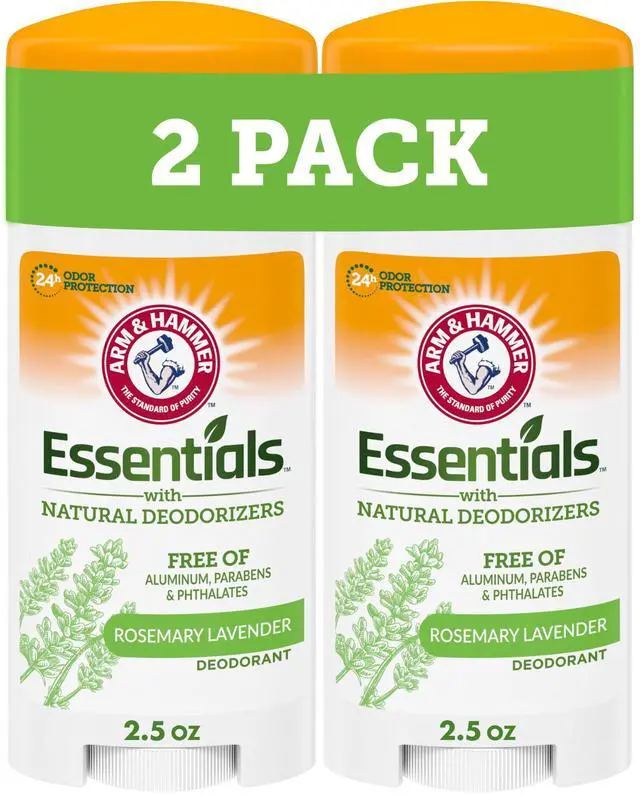 Main image of ARM & HAMMER Essentials Deodorant, Fresh Rosemary Lavender, with Natural Deodorizers, 2.5 oz, 2 Ct