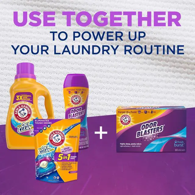 Alt view image 6 of 7 - Arm & Hammer Odor Blaster Dryer Sheets, Fresh Burst, 120 Count