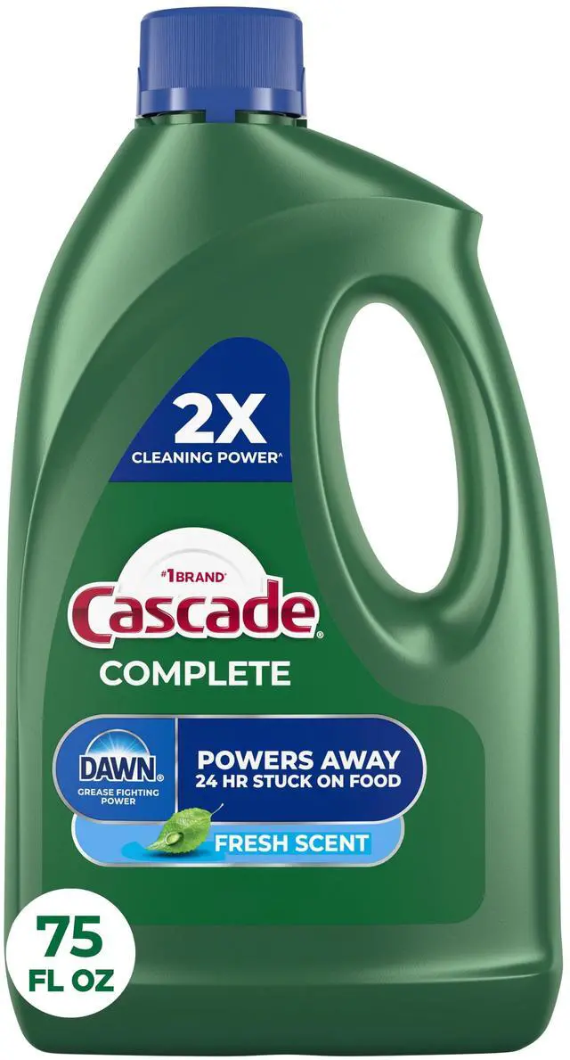 Main image of Cascade Complete Dishwasher Detergent Liquid Gel, Dish Detergent, Dish Soap, Fresh, 75oz