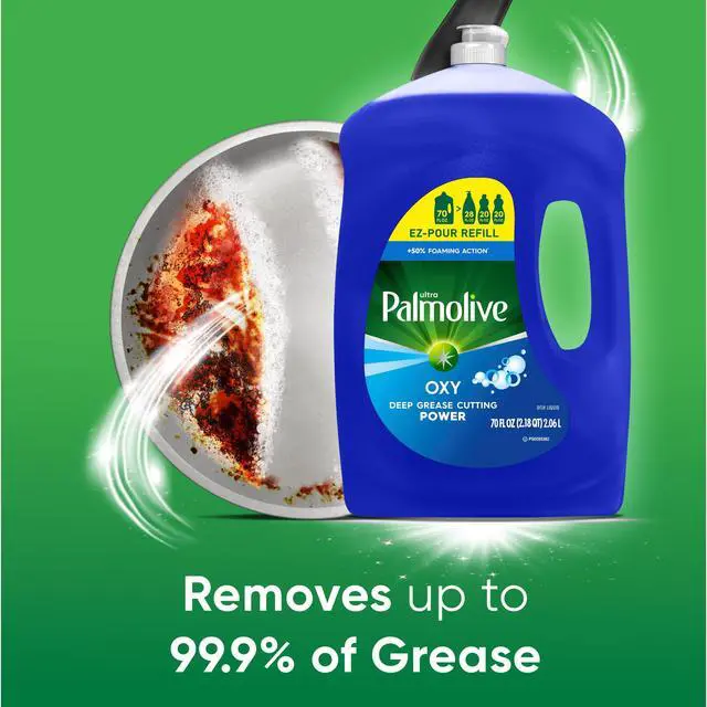 Alt view image 2 of 6 - Palmolive Ultra Oxy Liquid Dish Soap, Grease Cutting, 70 fl oz EZ-Pour Refill Bottle